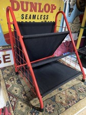 HABITAT ? Black Red Memphis Style Metal Wire Magazine Rack Modern Home / Office