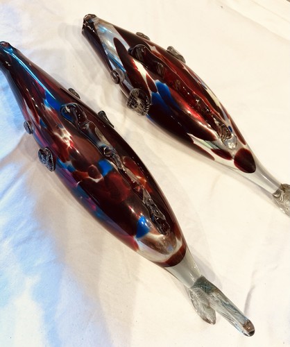Pair art glass - of,