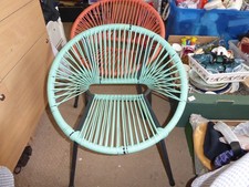 Childe retro saucer chair in turquoise  cord