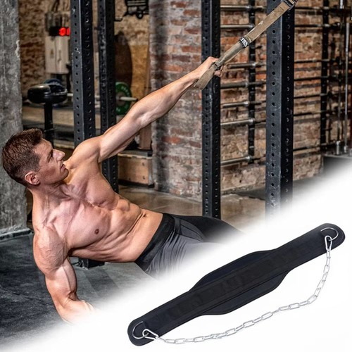 Weight lifting belt with - weight, chain