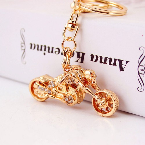 Gold skeleton skull motorbike - gold,