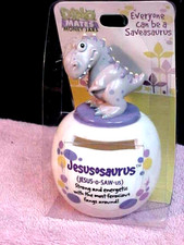 Brand New Dino mates Money Jar (Jesus) Jesusosaurus Piggy Bank Ships Free