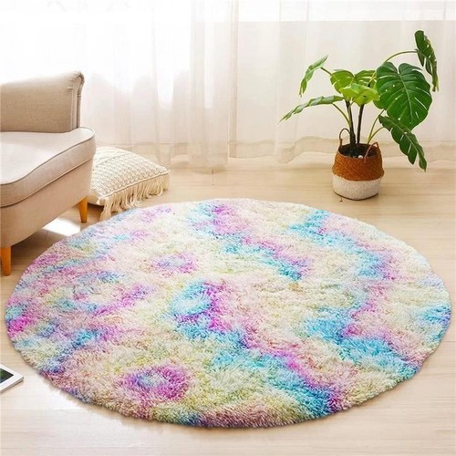 Rainbow fluffy shaggy rugs - rainbow,