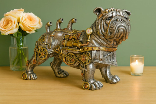 Steampunk bulldog puppy - bulldog,
