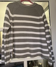 Ladies M&S Grey & White Stripe