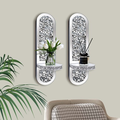 Elegant oval mirrored wall - mirrored,