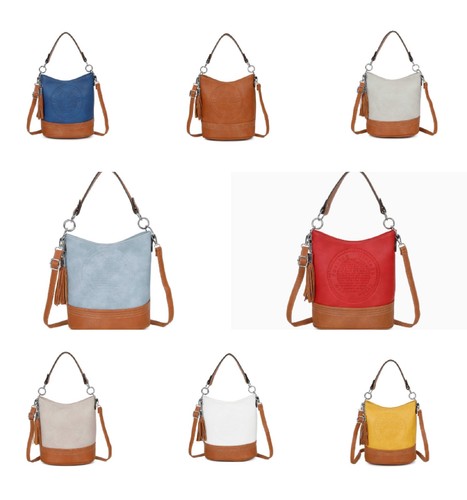 Ladies debossed leather - debossed, pu