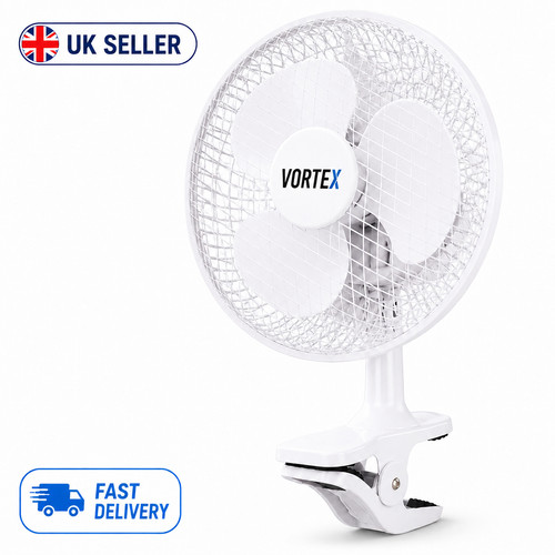 Portable desk fan - on,