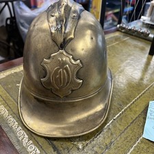 Rare 19th Century German Antique Fireman's Brass Helmet By Magirus Circa 1860