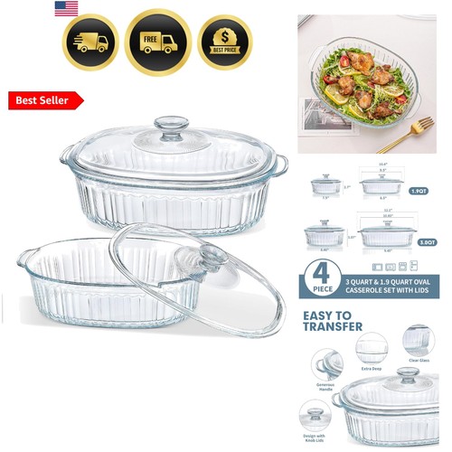 Piece glass casserole baking - glass,