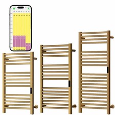 Sulby Stainless Steel Dry Electric Towel Radiator With Wifi, Timer, Brass