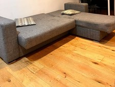 Universal L Shape Black Corner Sofa Bed With Storage, Reversible Chaise Option