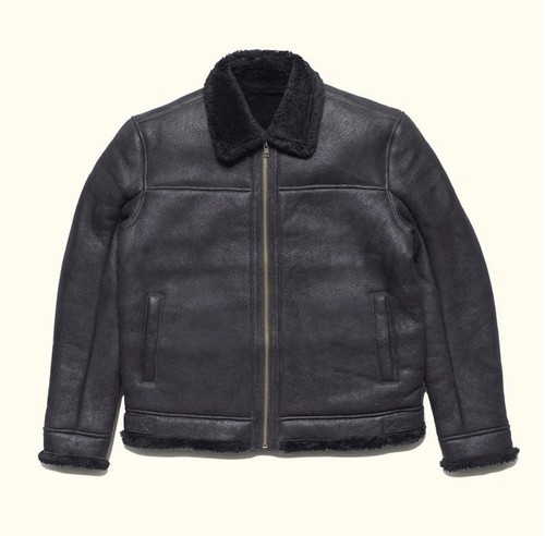 Men black shearling - black, bomber
