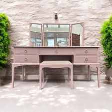 Stag Minstrel 5 Drawer Dressing Table, Triple Mirror & Stool- Choose Your Colour