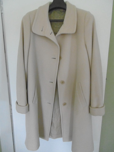 Cream wool swing coat lined - wool,