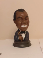 Resin Moulded Bust of Louis Armstrong 9 1/2"(24cm) high