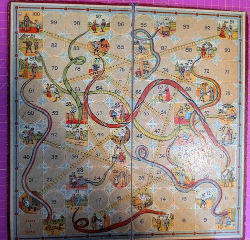 Vintage snakes ladders - ladders, board