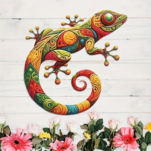 Gecko metal wall - wall, decor
