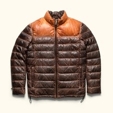 Men's Puffer Leather Jacket