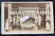 c1912 Shoreditch H Sparham Butcher Shop Front 78 Pearson Street RP Postcard