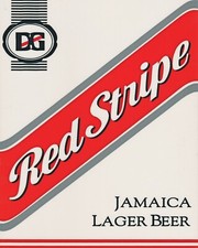 RED STRIPE JAMAICAN LAGER BEER JAMAICA PUB MAN CAVE METAL PLAQUE TIN SIGN 2158