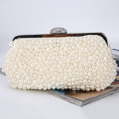 Pearl bridal jewelled clutch - jewelled,