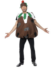 Christmas Pudding Costume Adults Mens Ladies Christmas Fancy Dress Xmas Outfit