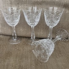 Thomas Webb Windsor Crystal Wine Glasses Set Of 4. Height 14.5cm
