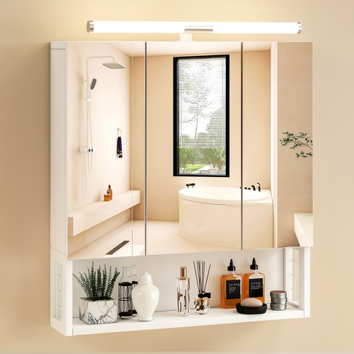 Bathroom mirror cabinet - bathroom, with