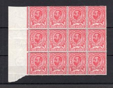 1d DOWNEY HEAD (WATERMARK CROWN) MINT BLOCK OF 12