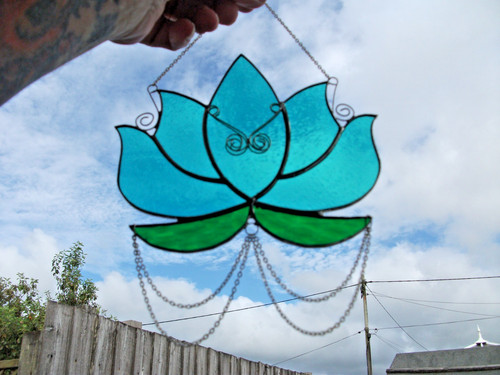 Stained glass lotus flower - stained,