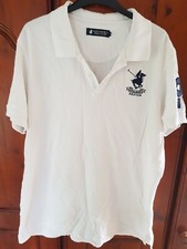 Santa Monica Polo Club XL white short sleeve polo shirt t-shirt cotton