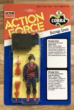 ACTION FORCE / AF "SCRAP IRON" ORIGINAL FIGURE & ACCESSORIES ON CUSTOM CARD BACK