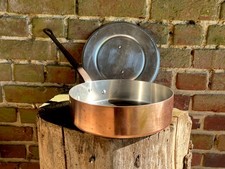 VINTAGE FRENCH LES METAUX OUVRES COPPER SAUTÉ PAN  WITH LID