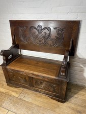 Antique Solid Oak Monks Bench Table . Free Delivery Available