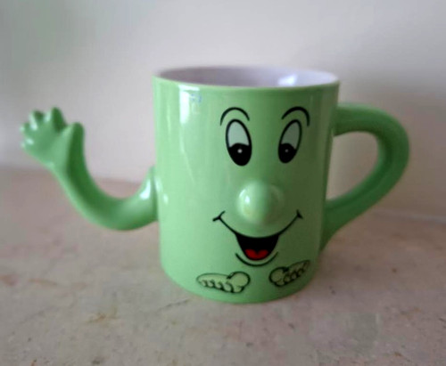Funny face green mug with - green,