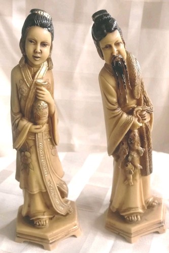 Resin japanese figurines pair - figurines,
