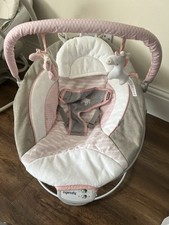 Ingenuity Pink/Grey Unicorn Baby Bouncer Chair with Music and Vibration
