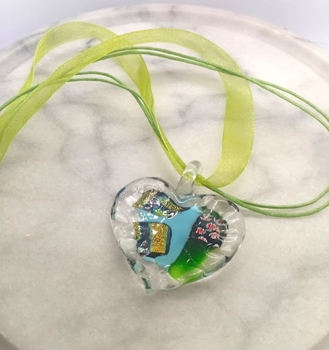 Dichroic glass heart - dichroic,