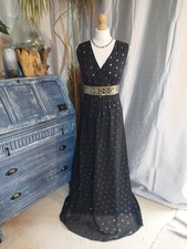 Gorgeous Monsoon Dress Uk 16 Black Gold Classic Wedding Christmas Ascot Cruise