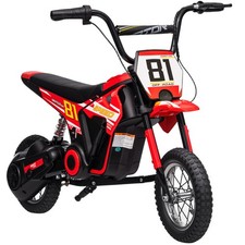 AIYAPLAY 24V Battery Powered Ride On Motorcycle with Rear Suspension, Red