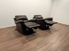 x2 Toby Faux Leather Rise & Recline Chairs – Chocolate