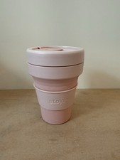 Stojo Collapsible Cup 12oz Rose Pink Reusable Travel Cup