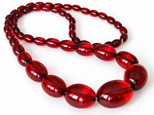 Vintage cherry amber bakelite - cherry,