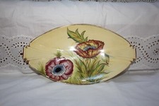53 nb604 lovely Vintage Carlton Ware Oval Dish Deco Yellow & Poppies 27 x 15cm