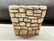 VINTAGE CERAMIC PLANTER DECORATIVE STONE WALL DESIGN FLOWER PLANT POT