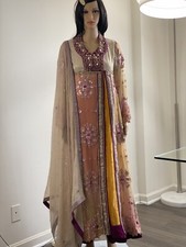 Pakistani Embroidered Peach