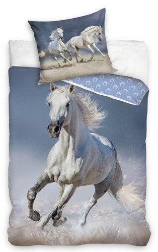 White grey horse pony bed - grey,