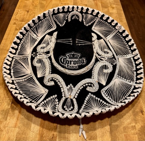 Black silver mexican sombrero - black,
