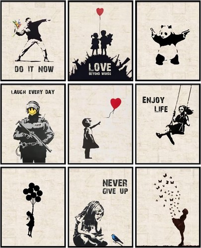 Infunly set banksy canvas - 9,